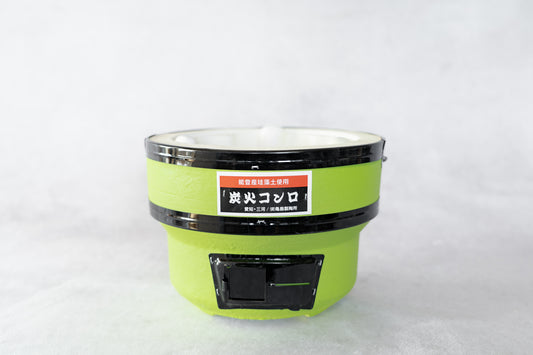 Mikawayaki Shichirin Juju with Stand and Barbecue Net Stopper green