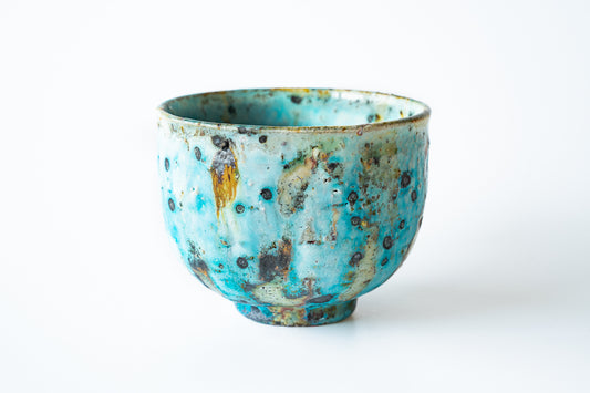 Tsutsu Chawan (tube tea bowl) Blue