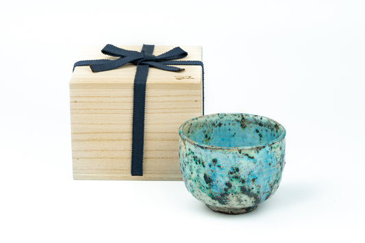 Tsutsu Chawan (tube tea bowl) Blue