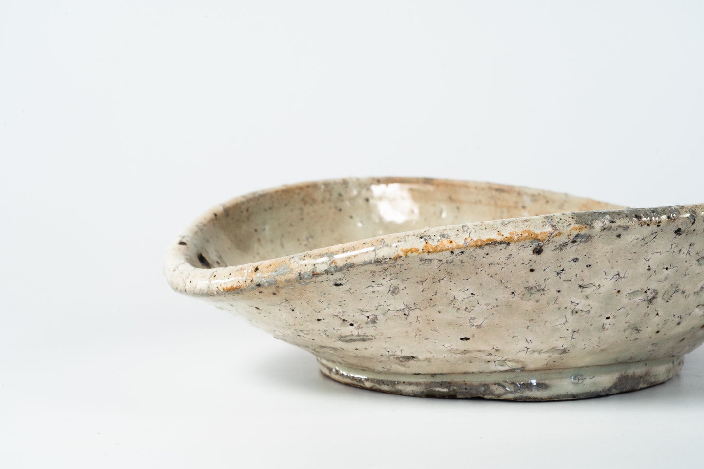 Plate Ellipse Large Haiyugesho (ash glaze)