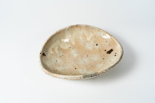 Plate Ellipse Large Haiyugesho (ash glaze)