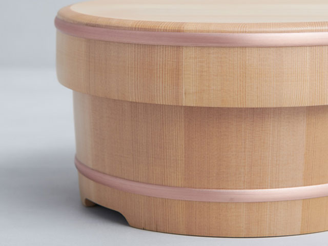 Sawara Ohitsu (round wooden container for cooked rice)