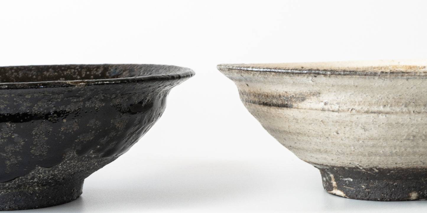 Asabachi Bowl Mini Kohiki Haiyu (white slip glaze & ash glaze)